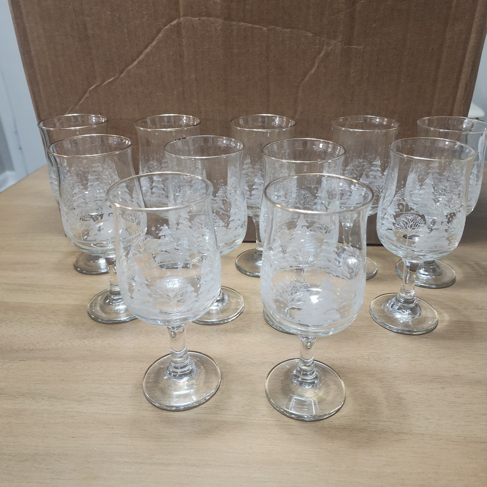 Libbys Winter Wonderland Arby's Vintage Christmas Glasses Set Of 11